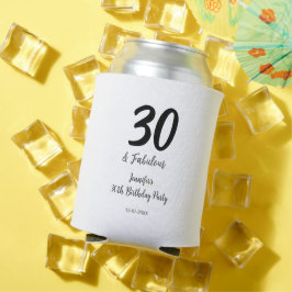 30th birthday add name date year black 缶クーラー