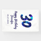 30th birthday add name date year blue sparkle  横断幕 (横)