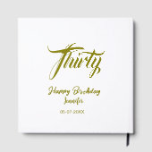 30th birthday add name date year gold template thi ゲストブック (裏面)