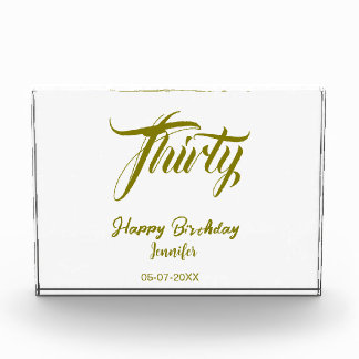 30th birthday add name date year gold template thi フォトブロック