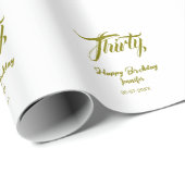 30th birthday add name date year gold template thi ラッピングペーパー (ロールコーナー)