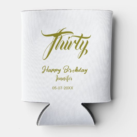 30th birthday add name date year gold template thi 缶クーラー (正面)