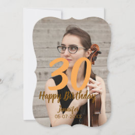 30th birthday add name date year white photo