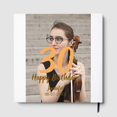 30th birthday add name date year white photo ゲストブック (裏面)
