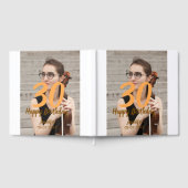 30th birthday add name date year white photo ゲストブック (全面)