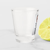 30th birthday add name date year white photo ショットグラス (左)