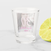 30th birthday add name date year white photo ショットグラス (裏面)