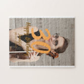 30th birthday add name date year white photo ジグソーパズル (横)