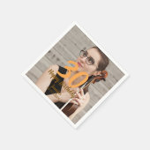 30th birthday add name date year white photo スタンダードカクテルナプキン (角)