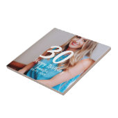 30th birthday add name date year white photo タイル (側面)
