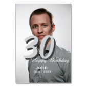 30th birthday add name date year white photo テーブルナンバー (裏面)