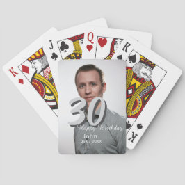 30th birthday add name date year white photo トランプ