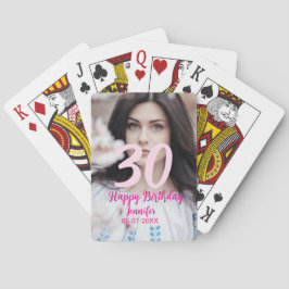 30th birthday add name date year white photo トランプ