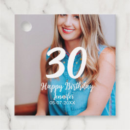 30th birthday add name date year white photo フェイバータグ