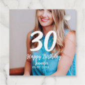 30th birthday add name date year white photo フェイバータグ (裏面)