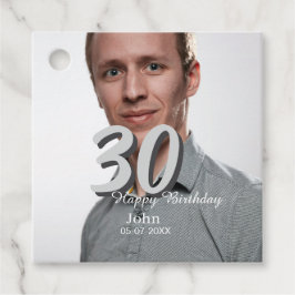 30th birthday add name date year white photo フェイバータグ