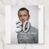 30th birthday add name date year white photo フェイバータグ (裏面)