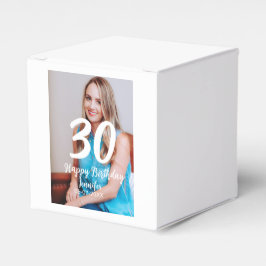 30th birthday add name date year white photo フェイバーボックス