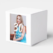 30th birthday add name date year white photo フェイバーボックス (裏面サイド)