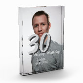 30th birthday add name date year white photo フォトブロック (左)