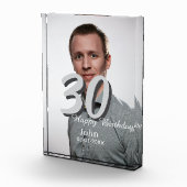 30th birthday add name date year white photo フォトブロック (右)