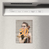 30th birthday add name date year white photo マグネット (インサイチュ (食洗機))