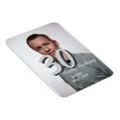 30th birthday add name date year white photo マグネット (右側)