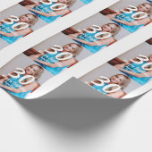 30th birthday add name date year white photo ラッピングペーパー (角)