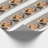 30th birthday add name date year white photo ラッピングペーパー (角)