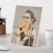 30th birthday add name date year white photo 台座サイン (インサイチュ)