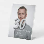 30th birthday add name date year white photo 台座サイン (正面)