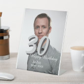 30th birthday add name date year white photo 台座サイン (インサイチュ)