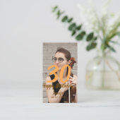 30th birthday add name date year white photo 名刺 (スタンド正面)