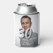 30th birthday add name date year white photo 缶クーラー (缶裏面)