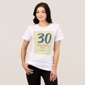 30th birthday add name date year yellow blue paste トライブレンドＴシャツ (正面全面)