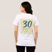 30th birthday add name date year yellow blue paste トライブレンドＴシャツ (裏面全面)