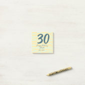 30th birthday add name date year yellow blue paste ポストイット (デスク上)
