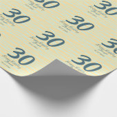30th birthday add name date year yellow blue paste ラッピングペーパー (角)