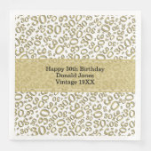 30th Birthday Age Number Pattern Gold/White (正面)
