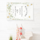 30th Birthday Banner April Birth Flower Daisy 横断幕 (インサイチュ)