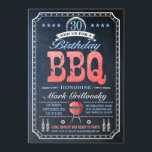 30th Birthday BBQ招待状 | 黒板 招待状<br><div class="desc">30th Birthday BBQ招待状でクラシックの黒板スタイル。グリル、星とビール。簡単カスタマイズ!</div>