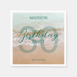 30th Birthday Beach Party スタンダードカクテルナプキン