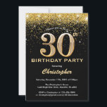 30th Birthday Blackと金ゴールドグリッター紙吹雪 招待状<br><div class="desc">30th Birthday Blackと金ゴールドグリッター紙吹雪誕生日招待状。さらにカスタマイクリックズを行う場合はカスタマイズ、「IT」ボタンをクリックし、このテンプレートを変更するために当社のデザインツールを使用する。</div>