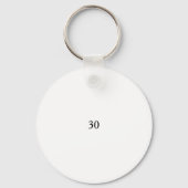 30th birthday bold letter name date simple minimal キーホルダー (裏面)