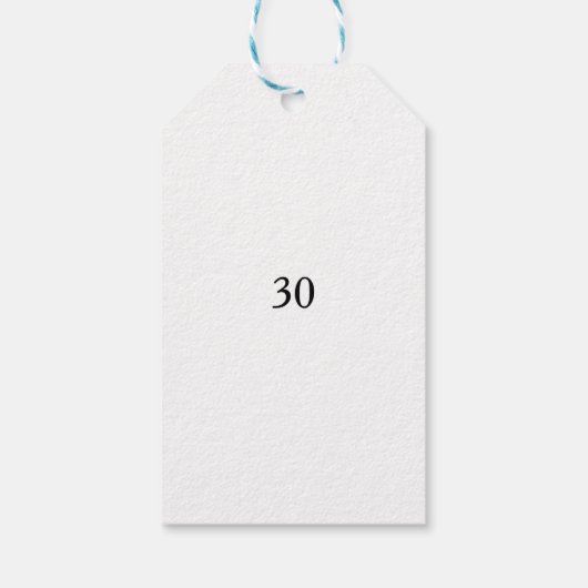30th birthday bold letter name date simple minimal ギフトタグ (裏面)