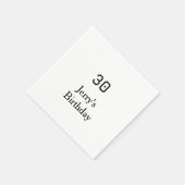 30th birthday bold letter name date simple minimal スタンダードカクテルナプキン (角)