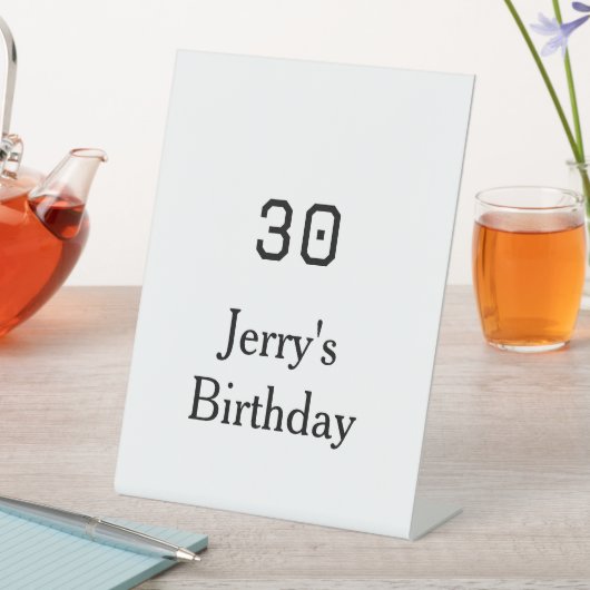 30th birthday bold letter name date simple minimal 台座サイン (インサイチュ)