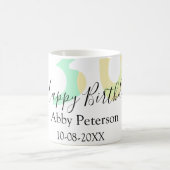 30th birthday bold letter pastel yellow black retr コーヒーマグカップ (中央)