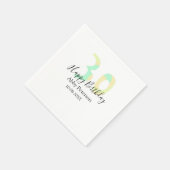 30th birthday bold letter pastel yellow black retr スタンダードカクテルナプキン (角)