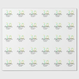 30th birthday bold letter pastel yellow black retr ラッピングペーパー